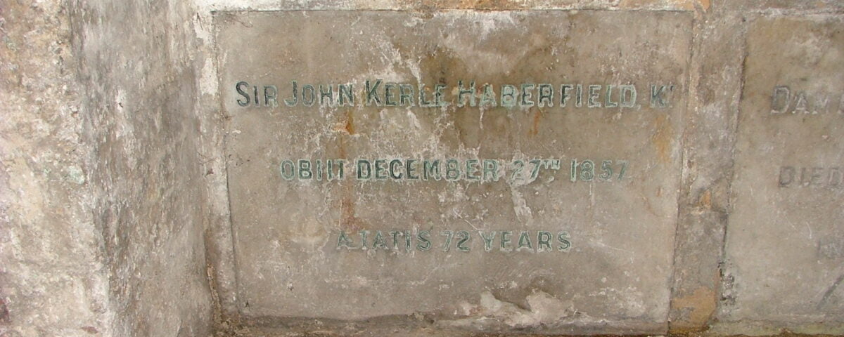 A stone inscribed with Mr haberfields name