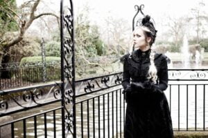 Kate Cherrel in Victorian Mourning Clothing
