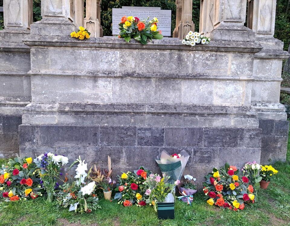 Flowers laid at Rajah Rammohun Roy’s grave