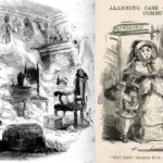 Victorian cartoon illustrations depicting spontaneous combustion