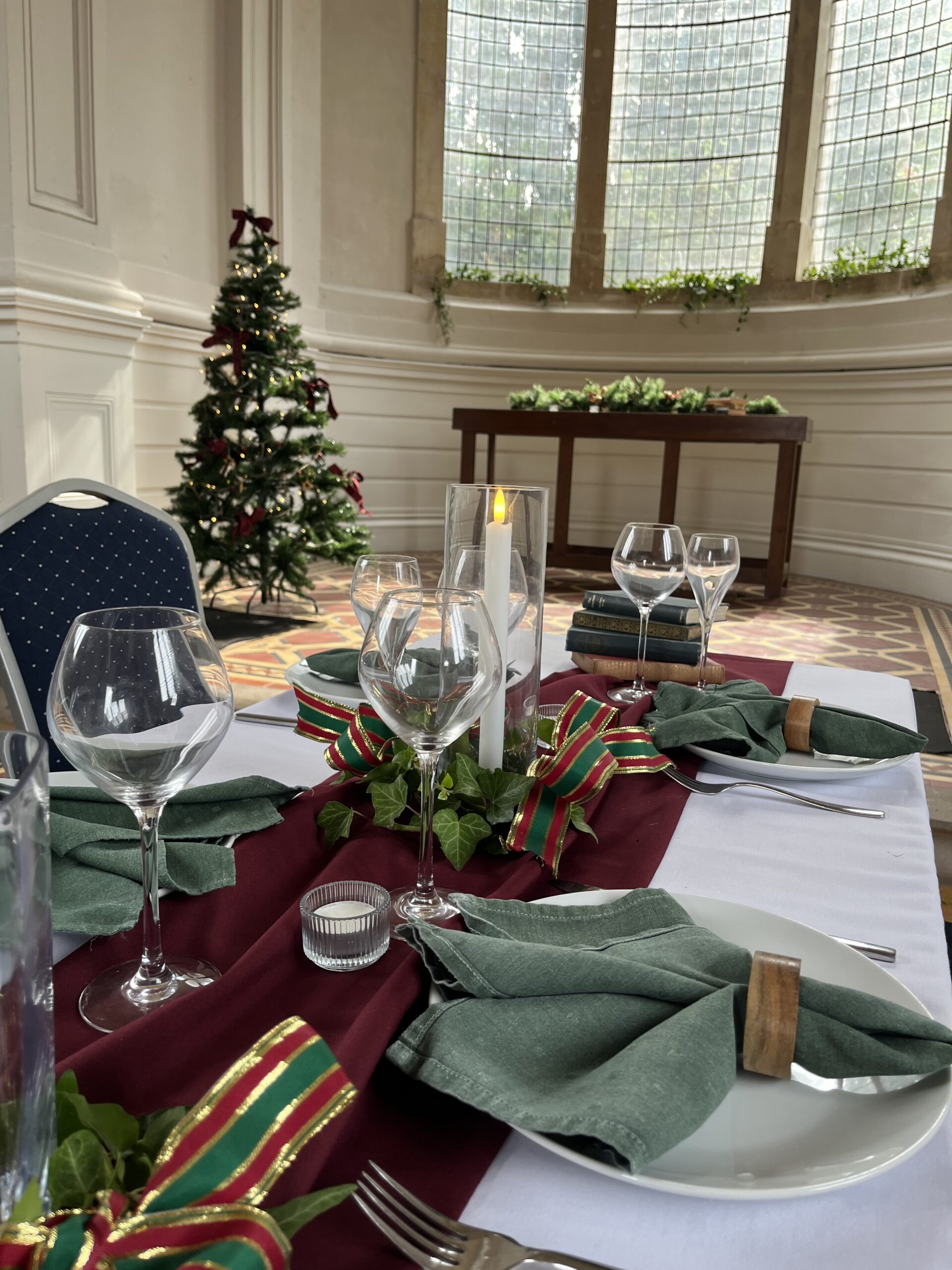 Spielman Centre with Christmas party table