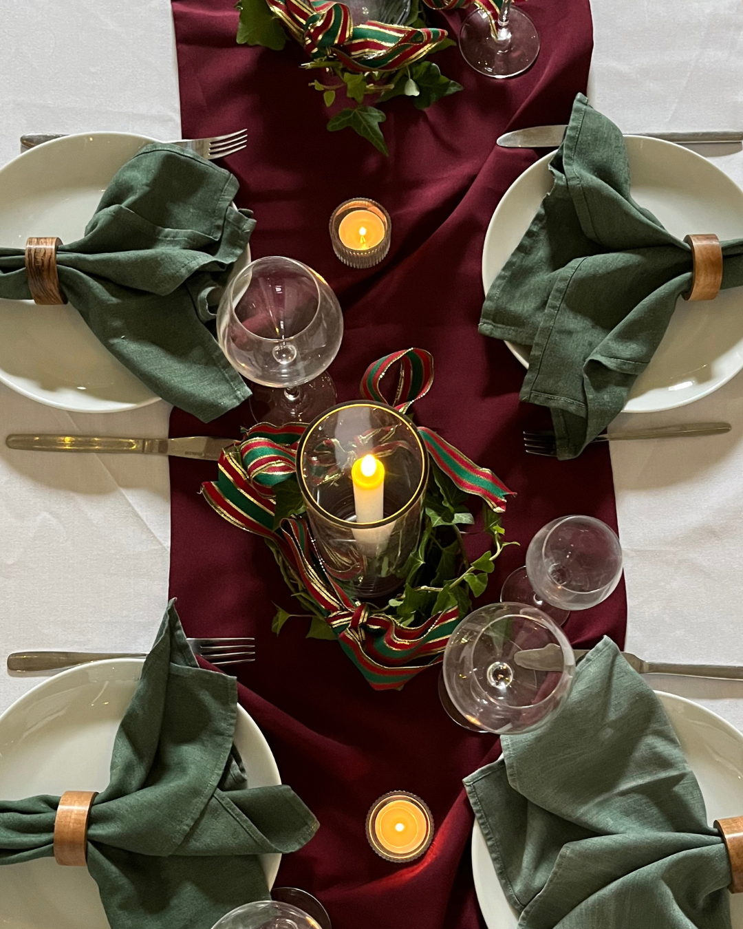 Close up of a Christmas party table at Arnos Vale