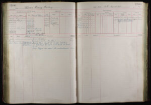 handwritten employment register page for "Walter Henry Holley," featuring columns for promotions, wages, removals, and examinations. A detailed entry in the "Remarks" section describes an incident where an "engine ran down the embankment."